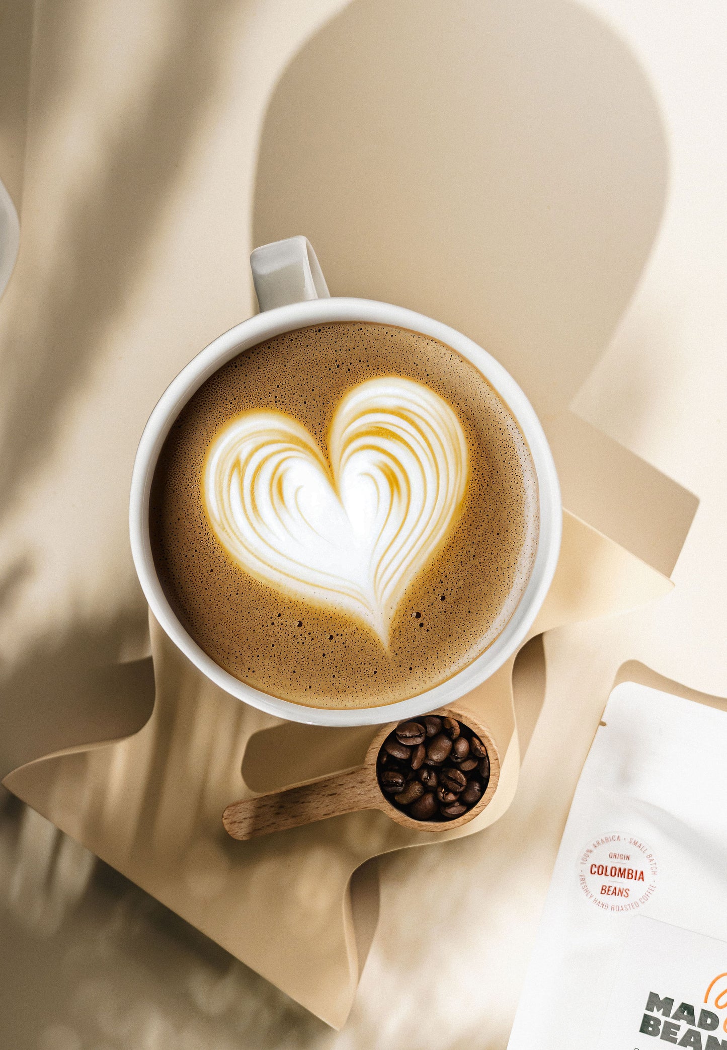 Cup of coffee with Colombian Beans