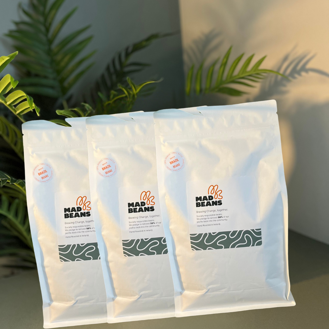 Mad Beans - Brazil Roasted Coffee Beans 1Kg x 3 Gift Set 